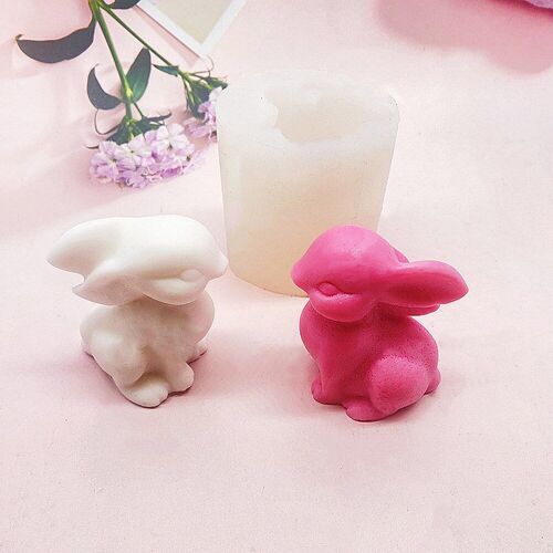 Moule De Pâques En Silicone 3d Lapin, Bougie D'aromathérapie, Ornement Artisanal, Fondant Au Chocolat, Moule À Gâteau, Outils De Cuisine