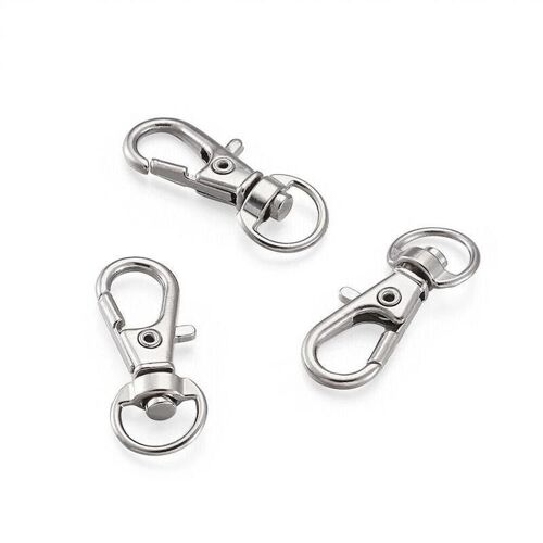 Porte-Clés En Alliage, 10 Pièces, Fermoirs Pivotants, Lanière, Crochets À Pression, Griffe De Homard Fendue, Bricolage, Pour La Fabrication De Bijoux 35 Mm