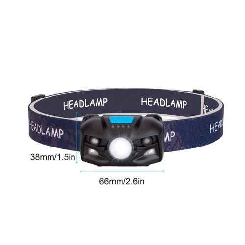Lampe Frontale Led En Abs, Puissante, Portable, Haute Luminosité, Chargeur Usb, Idéale Pour Le Camping Ou Les Voyages