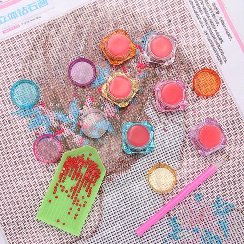 Kit De Peinture Diamant, Colle Argile Avec Boîte De Rangement, Perceuse À Points, Perles, Stylo, Boue, Broderie, Artisanat D'art, Bricolage, Pâte À Strass