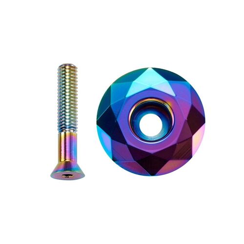 Capuchon De Tube Supérieur De Vélo Vtt En Alliage D'aluminium, Couleur Arc-En-Ciel, Vis De Casque, Entretoises De Tige, Pièces De Vélo De Montagne, Capuchon De Casque