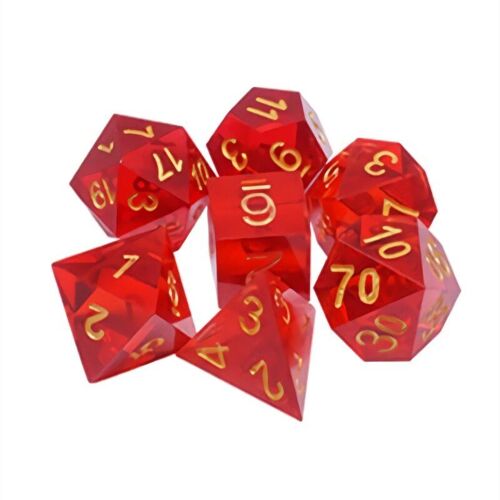 Jeu De Plateau De Jeu De Dés Rpg De 7 D4 D6 D8 D10 D12 D20 Dés En Résine Tranchants Transparents