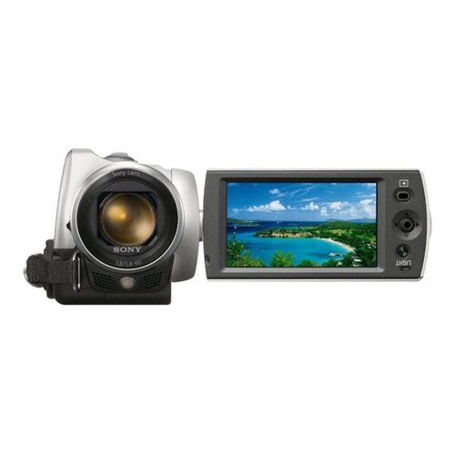 Sony Handycam DCR-SR15 - Caméscope - mode écran large - 800 KP - 50x zoom optique - HDD 80 Go - carte Flash - argent