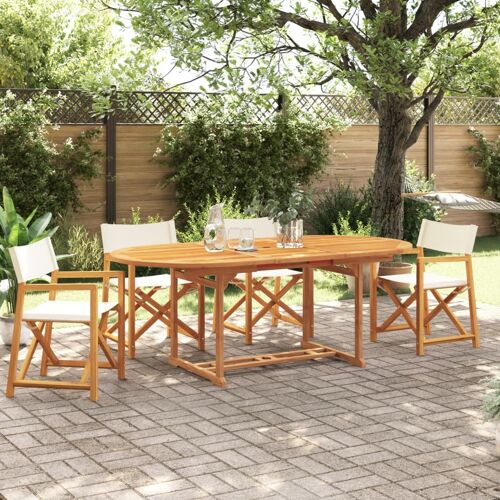 Vidaxl Chaises De Jardin Pliables Lot De 4 Blanc Crème Tissu