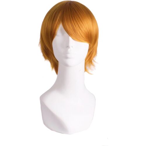 Kalanka-30cm/ 12 Pouce Moyen Droit Homme Droit Perruques (Orrange) 