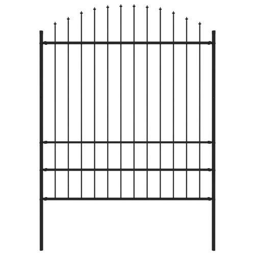Vidaxl Clôture De Jardin Avec Dessus En Lance Acier 1,7 M Noir