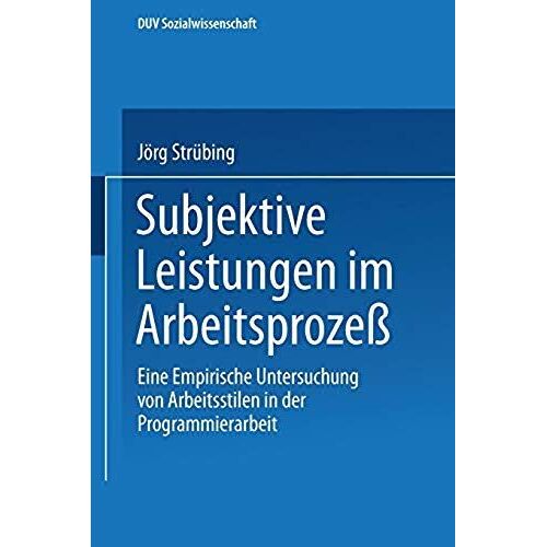 Subjektive Leistungen Im Arbeitsprozeß