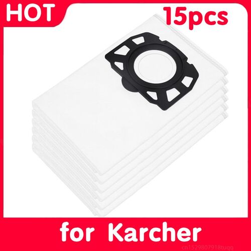 Sacs filtrants non tissés pour aspirateur Karcher, 15 pièces, WD4, WD5, WD6, KFI 487