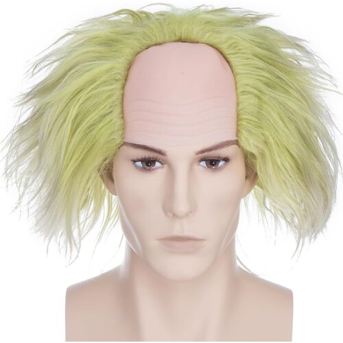 Kalanka-Perruque Synthétique Courte Pour Homme - Cospaly Beetlejuice - Vert - Pour Costume D'halloween - Unisexe