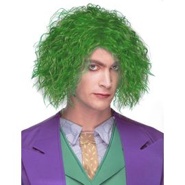 Kalanka-Perruque Synthétique Courte Bouclée Pour Homme - Mode Vert Herbe - Perruque Bouclée Moelleuse - Halloween - Costume - Unisexe