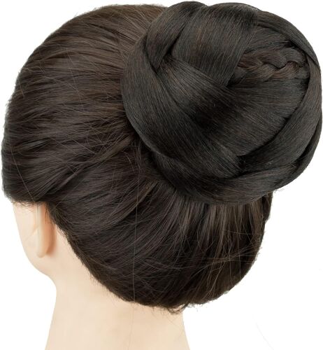 Kalanka-Danseur Tressé Chignon Couverture De Cheveux Donut Postiches Chouchou Chignon Perruque Chignon Sur La Fête De Mariage (M3 Chocolate Brown)