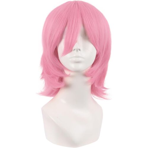 Kalanka-14 Pouces/35 Cm Court Cosplay Costume Anime Perruques Wolf Tail Synthétique Cheveux Fête Perruques (Léger Rose) 