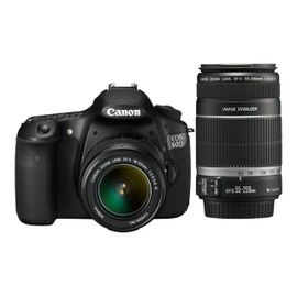 Appareil photo Reflex Canon EOS 60D + Objectifs EF-S 18-55 mm IS II et 55-250 mm IS II Reflex - 18.0 MP - APS-C - 1080p / 30 pi/s - 3x zoom optique objectifs EF-S 18-55 mm IS II et 55-250 mm IS...