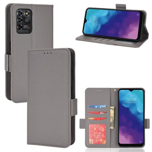 Étui Pour Zte Blade V30 Vita Boucle Latérale Cuir Pu Portefeuille Magnétique Titulaire De Fentes Pour Cartes - Gris