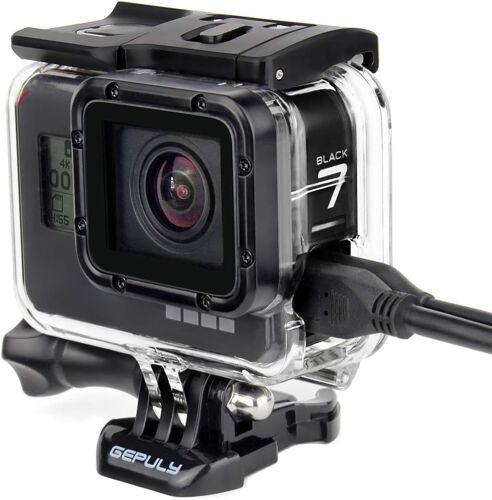 SJZG-Boîtier Squelette Pour Hero 2018/7/6/5 Noir \U2013 Boîtier Ouvert Sur Le Côté Gopro Avec Port Usb Pour Enregistrement/Streaming En Direct