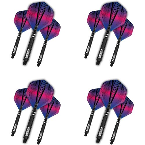 Ensemble ailettes et tiges pour fléchettes - 4 Jeux d'ailettes Standard et 4 Ensembles de tiges Nitrotech Moyennes par Paquet