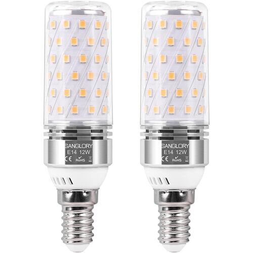 Kalanka-Ampoule Led E14 12w, 1350lm, Équivalent 100w Halogène Lampe, Blanc Chaud 2700k Ampoule Maïs Led E14, Ampoules Led Intérieur E14 Non Dimmable, Lot De 2