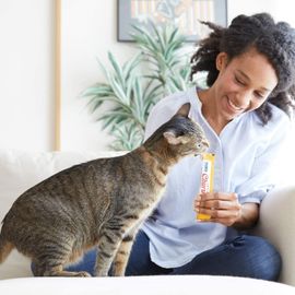 Churu - Friandises Pour Chats En Purée Au Poulet Et Crabe - Délicieux Snacks Pour Félins - Texture Lisse Et Onctueuse - Nourriture Pour Chats - 48 Tubes X 14g