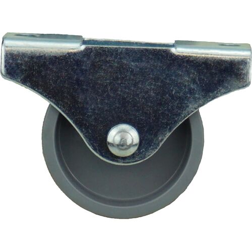 Roulette fixe pour meuble - 15 mm x 14 mm - Charge maximale: 20 kg - Petite roue en plastique - Fixation directionnelle - Acier galvanisé