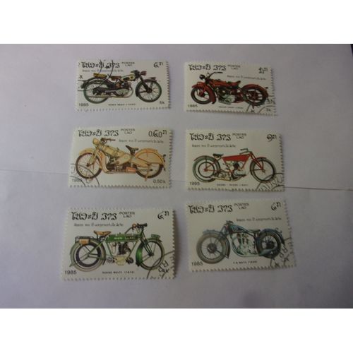 6 Timbres Laos (Moto)