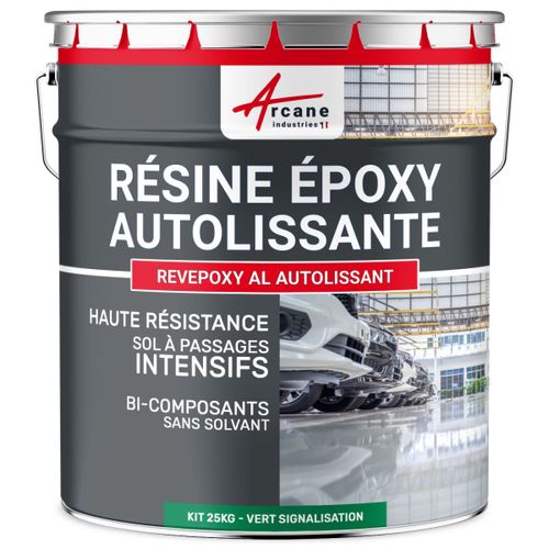 Résine Epoxy Autolissante - Peinture pour Sol : Déco intérieure, Atelier - Effet Miroir Vert signalisation - RAL 6024 25 kg