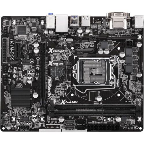Carte mère ASROCK H81M-DGS Intel H81 LGA 1150 DDR3 16GB Micro ATX