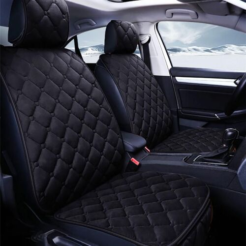 Housse De Siège De Voiture Universelle, 1 Pièce, Coussin Simple En Peluche, Doux, Confortable, Velours, Antidérapant, Noir, Respirant, Lavable