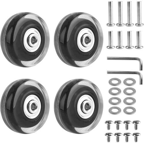 KALANKA-4 Pièces Roulette Valise, Roue Valise Universelle, Roulettes Valise, Roues de Rechange, Valise Roues Remplacement, Roulettes de Rechange Réparation pour Bagages Valise, 50x 18mm