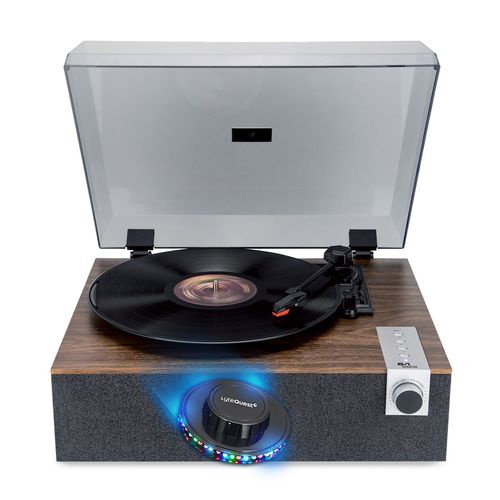 Tourne-disque Vinyle Evidence Acoustics EA-PL200-WOOD Haut-parleurs intégrés 40W PMPO - 33, 45 et 78 tours - Bluetooth, OVNI LED