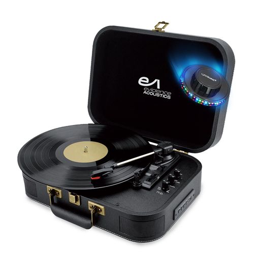 Tourne-disque Vinyle Evidence Acoustics EA-PL100-BK - Haut-parleurs 20 watts PMPO - 33 45 78 tours - Bluetooth, USB, Lumière LED