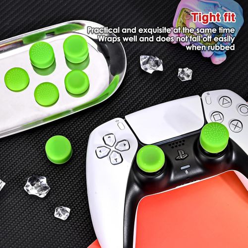 Thumbsticks Cap pour Manette PS5 PS4 Xbox,8 Pièces Silicone Capuchons de Joystick pour PS5/PS4,Conception courte et haute à Réduire Pouce Fatigue,Vert