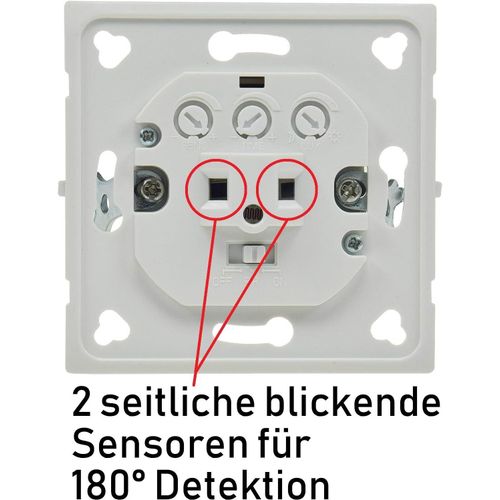 Détecteur de mouvement I encastrable I LED compatible avec une portée de 9 m - Technologie 2 fils - IP20 I remplace un interrupteur