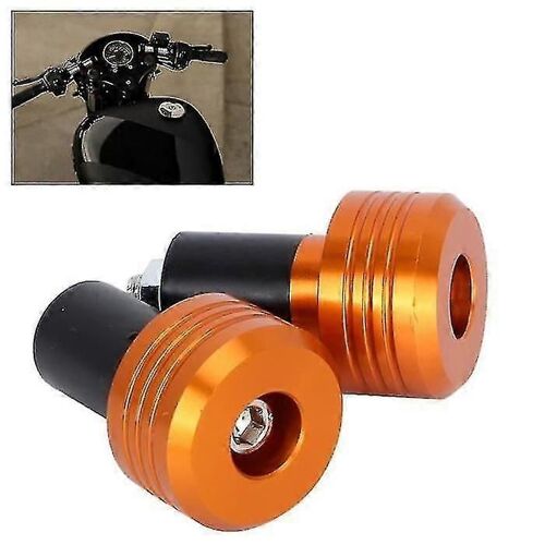 Poignées De Guidon De Moto En Aluminium, Embouts De Guidon, Accessoires De Curseur De Moto (Orange), Butée De Moto