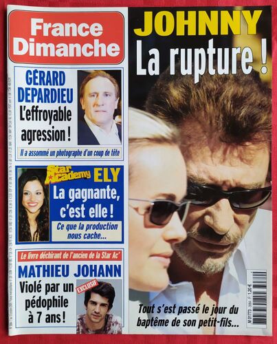 France Dimanche 3084- Johnny Hallyday - Coupure De Presse, Clipping De 2005