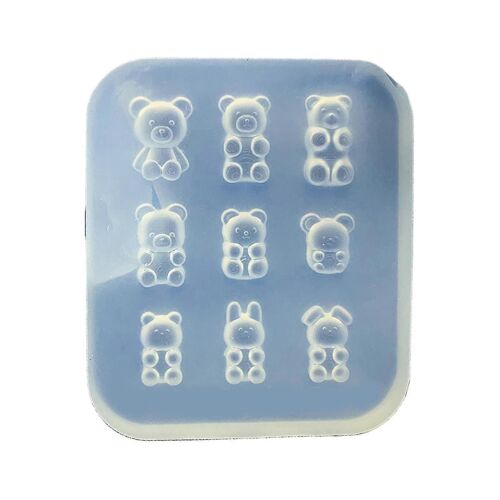 Moule En Silicone Transparent En Forme D'ours, Pour Bijoux, Cristal, Époxy, Fg