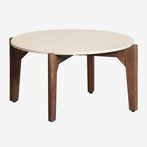 Table Basse De Jardin Ronde (Ø70 Cm) Xajul Tapioca Beige