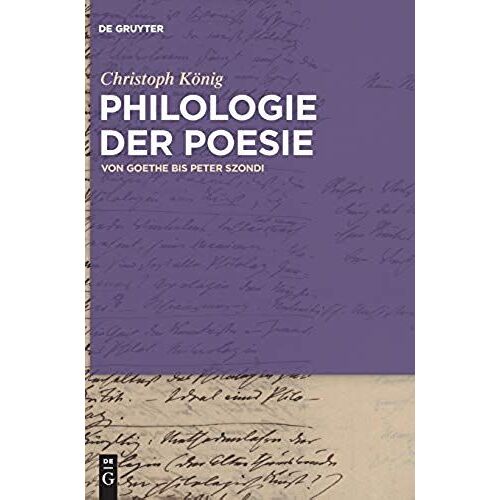 Philologie Der Poesie