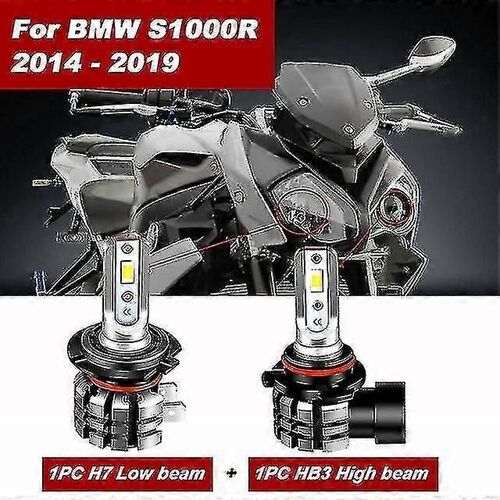 Kit De Conversion D'ampoules De Phares Led H7 Et Hb3 Compatible Bmw S1000r (2014-2019), Canbus 6000k