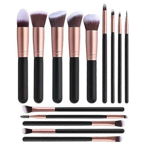 Akoak Lot De 14 Pinceaux De Maquillage, Pour Fond De Teint, Compatibles Avec Newway, Poudre Et Autres Produits De Maquillage 
