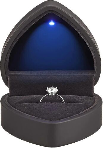 Coffret Cadeau En Forme De Coeur Avec Lumière Led, Coffret À Bijoux En Velours Avec Boucles D'oreilles Et Lumière, Présentoir À Bijoux Compatible Avec Mariage, Fiançailles, Demande En Mariage, Anniversaire