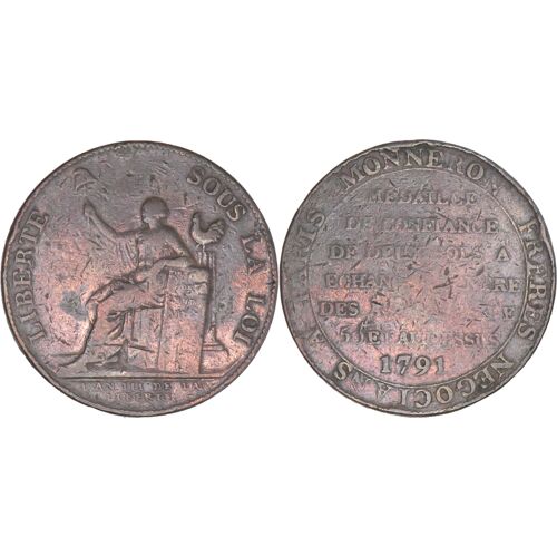 France - Monneron De 2 Sols - 1791 - Liberte - 11-023|Fg1e3