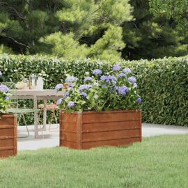 Vidaxl Lit Surélevé De Jardin Gris 100x40x45 Cm Acier Corten