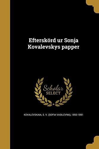 Efterskörd Ur Sonja Kovalevskys Papper