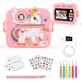 Appareil Photo Instantané Enfant, 1080P HD Appareil Photo Numérique Enfant avec Écran 2,4 & Carte 32 Go, Kids Camera, Cadeaux pour Garçons et Filles de 3 à 12 Ans(Violet)