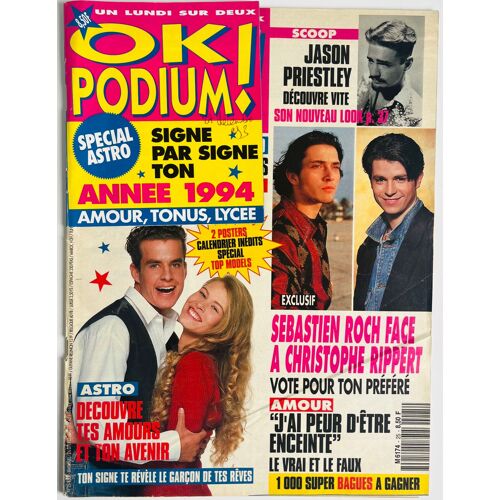 Ok Podium N25 (Décembre 1993) Jason Priestley, Sebastien Roch, Christophe Ripoert