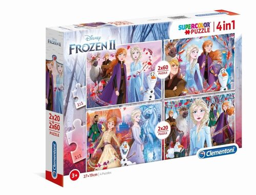 Puzzle Enfant 2x20+2x60 pièces - La Reine des Neiges 2