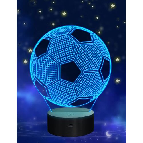 Football Lampe 3d Veilleuse À Led, Football Veilleuse Enfant 16 Couleurs Avec Télécommande, Cadeau D'anniversaire De Fan De Football(A)