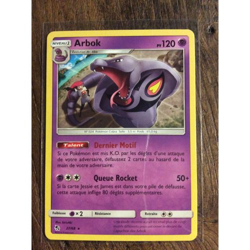 Arbok Rare 27/68 Série Destinées Occultes