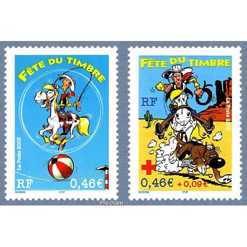 France 2003, Très Beaux Timbres Neufs** Luxe Yvert 3546 Et 3547, Fête Du Timbre, Lucky Luke Et Jolly Jumper.