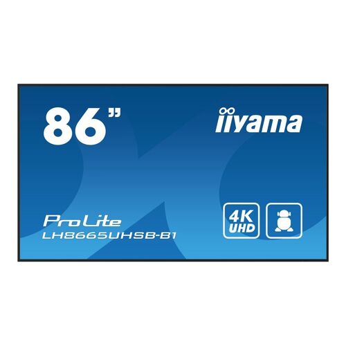iiyama ProLite LH8665UHSB-B1 - 86" écran LCD rétro-éclairé par LED - signalisation numérique - Android - 4K UHD (2160p) 3840 x 2160 - noir